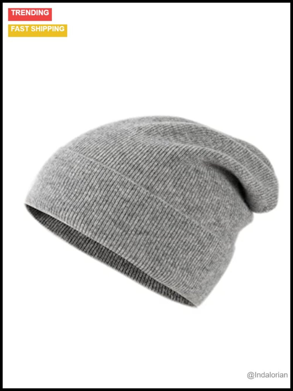 Unisex 100% Pure Cashmere Beanie Ribbed Cuffed Hat Warm Soft Gift Box